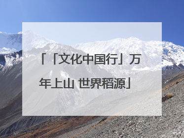 「文化中国行」万年上山 世界稻源