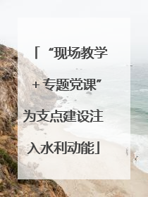 “现场教学＋专题党课”为支点建设注入水利动能
