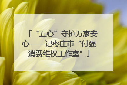 “五心”守护万家安心——记枣庄市“付强消费维权工作室”