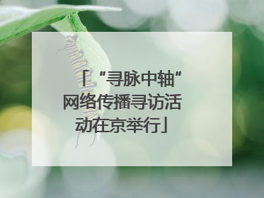 “寻脉中轴”网络传播寻访活动在京举行