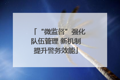 “微监督”强化队伍管理 新机制提升警务效能