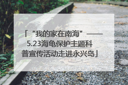 “我的家在南海”——5.23海龟保护主题科普宣传活动走进永兴岛