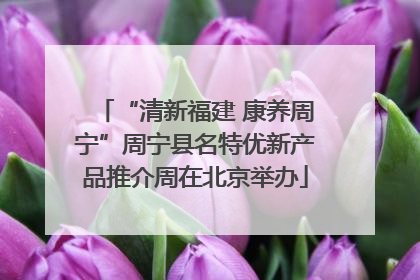 “清新福建 康养周宁”周宁县名特优新产品推介周在北京举办