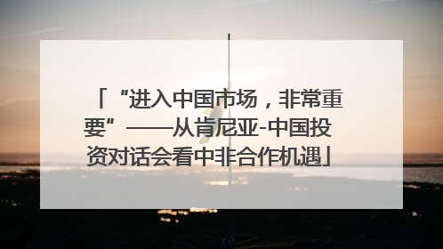 “进入中国市场，非常重要”——从肯尼亚-中国投资对话会看中非合作机遇