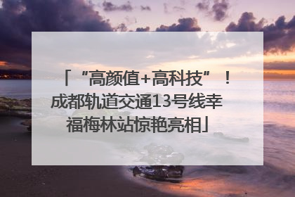 “高颜值+高科技”！成都轨道交通13号线幸福梅林站惊艳亮相