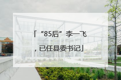 “85后”李一飞，已任县委书记