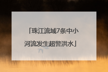 珠江流域7条中小河流发生超警洪水