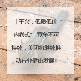 王兴：低质低价“内卷式” 竞争不可持续，美团将继续推动行业健康发展