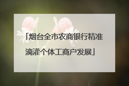 烟台全市农商银行精准滴灌个体工商户发展