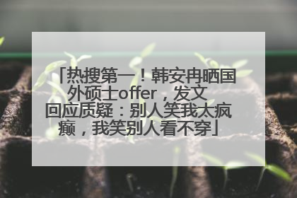 热搜第一！韩安冉晒国外硕士offer，发文回应质疑：别人笑我太疯癫，我笑别人看不穿