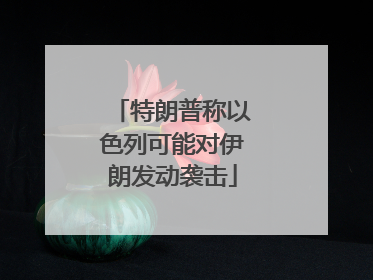 特朗普称以色列可能对伊朗发动袭击