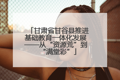 甘肃省甘谷县推进基础教育一体化发展——从“资源荒”到“满堂彩”