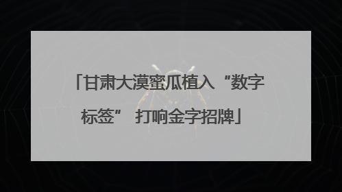 甘肃大漠蜜瓜植入“数字标签” 打响金字招牌