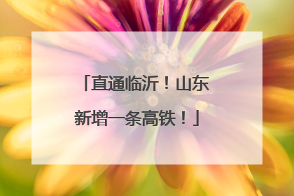 直通临沂！山东新增一条高铁！