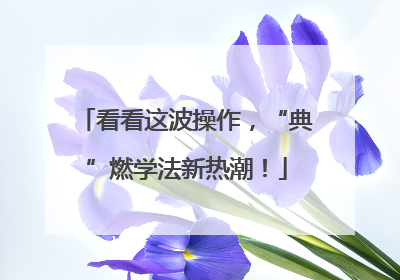 看看这波操作，“典”燃学法新热潮！