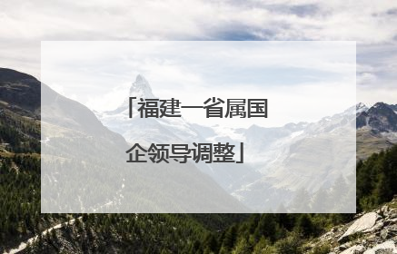 福建一省属国企领导调整