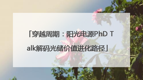穿越周期：阳光电源PhD Talk解码光储价值进化路径