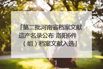 第二批河南省档案文献遗产名录公布 洛阳6件（组）档案文献入选
