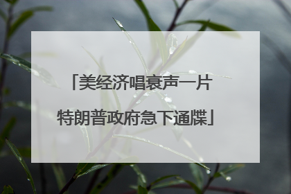 美经济唱衰声一片 特朗普政府急下通牒