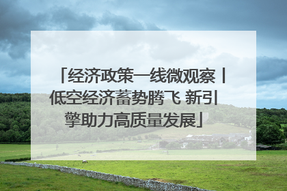 经济政策一线微观察丨低空经济蓄势腾飞 新引擎助力高质量发展