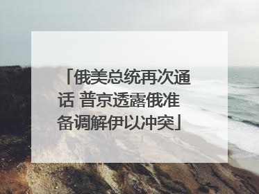 俄美总统再次通话 普京透露俄准备调解伊以冲突