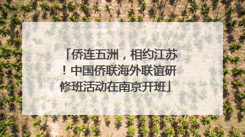 侨连五洲，相约江苏！中国侨联海外联谊研修班活动在南京开班