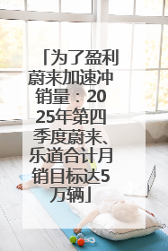 为了盈利蔚来加速冲销量：2025年第四季度蔚来、乐道合计月销目标达5万辆