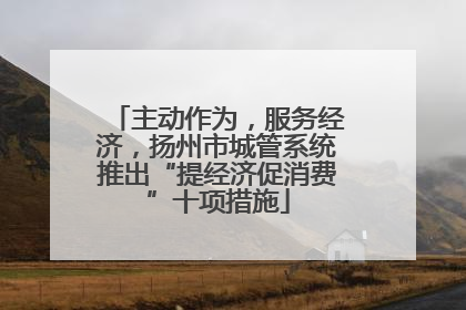 主动作为，服务经济，扬州市城管系统推出“提经济促消费”十项措施