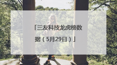 三友科技龙虎榜数据（5月29日）