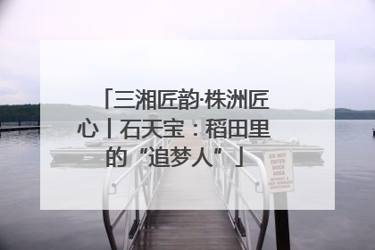 三湘匠韵·株洲匠心丨石天宝：稻田里的“追梦人”