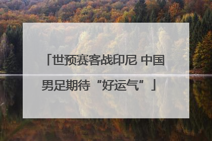 世预赛客战印尼 中国男足期待“好运气”