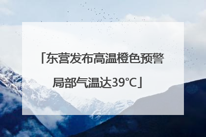 东营发布高温橙色预警 局部气温达39℃