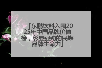 东鹏饮料入围2025年中国品牌价值榜，彰显强劲的民族品牌生命力