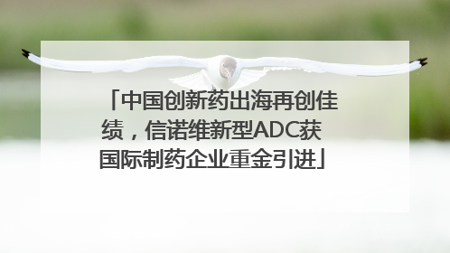 中国创新药出海再创佳绩，信诺维新型ADC获国际制药企业重金引进