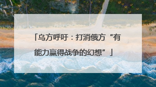 乌方呼吁：打消俄方“有能力赢得战争的幻想”