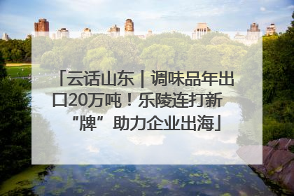 云话山东｜调味品年出口20万吨！乐陵连打新“牌”助力企业出海