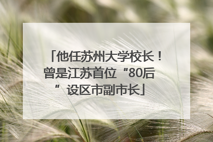 他任苏州大学校长！曾是江苏首位“80后”设区市副市长