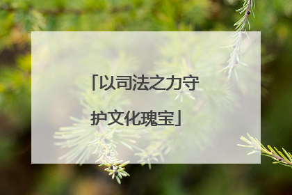 以司法之力守护文化瑰宝