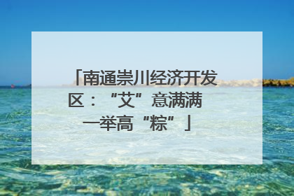 南通崇川经济开发区：“艾”意满满 一举高“粽”