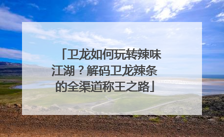 卫龙如何玩转辣味江湖？解码卫龙辣条的全渠道称王之路