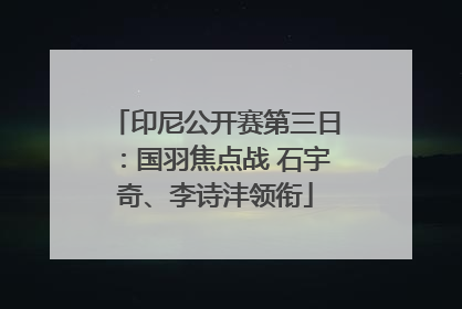 印尼公开赛第三日：国羽焦点战 石宇奇、李诗沣领衔