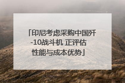 印尼考虑采购中国歼-10战斗机 正评估性能与成本优势