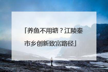 养鱼不用塘？江陵秦市乡创新致富路径