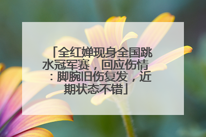 全红婵现身全国跳水冠军赛，回应伤情：脚腕旧伤复发，近期状态不错