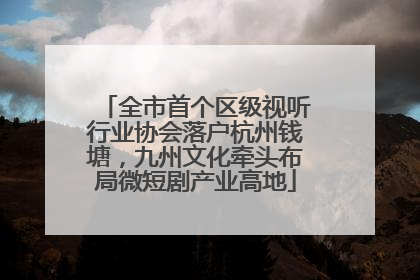 全市首个区级视听行业协会落户杭州钱塘，九州文化牵头布局微短剧产业高地