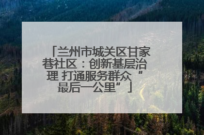 兰州市城关区甘家巷社区：创新基层治理 打通服务群众“最后一公里”