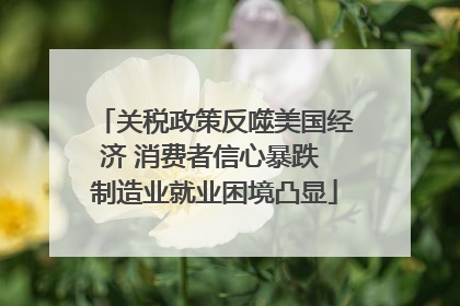 关税政策反噬美国经济 消费者信心暴跌 制造业就业困境凸显