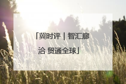 冀时评｜智汇廊洽 贸通全球