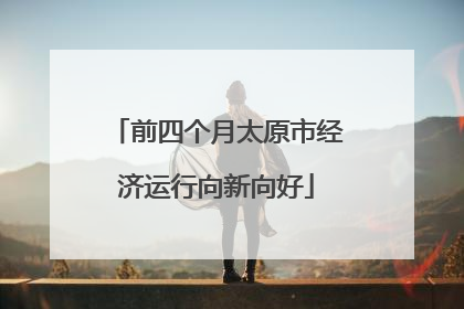 前四个月太原市经济运行向新向好