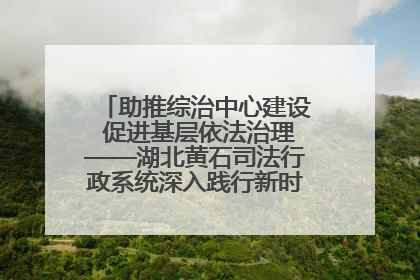 助推综治中心建设 促进基层依法治理——湖北黄石司法行政系统深入践行新时代枫桥经验